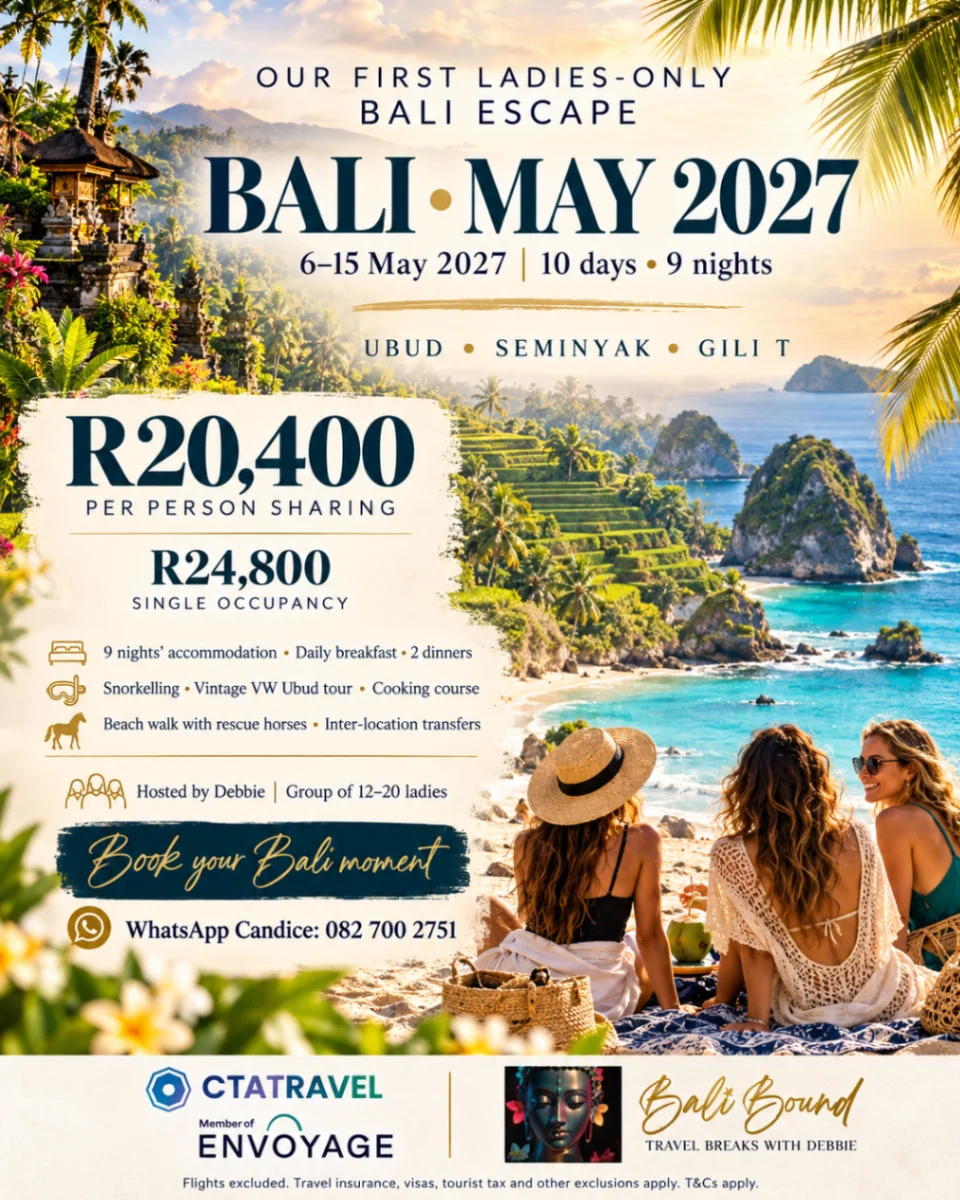 Ladies-only Bali escape flyer